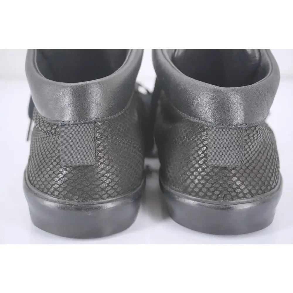 Jimmy Choo Varley Lace Up Black High Top Sneakers Shoe SZ 42 12 Wide New